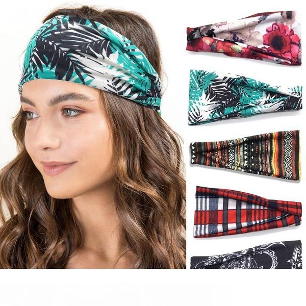 

new ladies sports headband yoga knotted hair band for women headbands hairbands headwear wide printed headscarf wholesale turban accessories, Silver