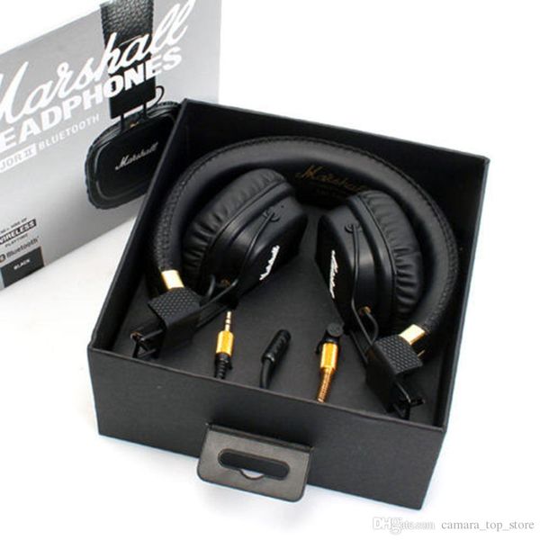 

marshall major ii 2.0 bluetooth stereo wireless super bass earphone foldable hi-fi professional dj monitor headphone with detachable cable