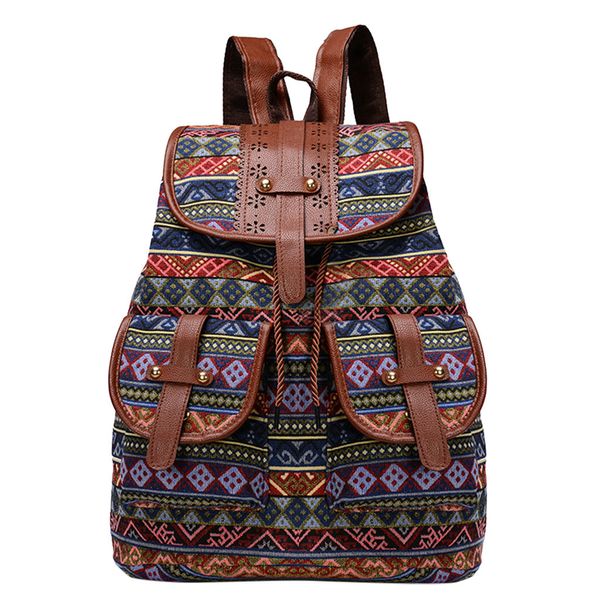 

women backpack teenager school bag female bohemian ethnic rucksack bagpack large capacity travel backpack shoulder bag
