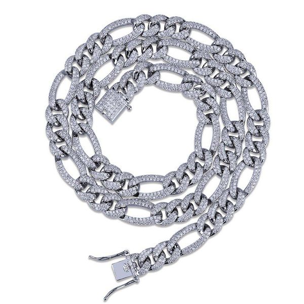 

fashion high grade 18k gold plated link chain necklace luxury exquisite bling zircon chain necklace jewelry hip hop necklaces, Silver