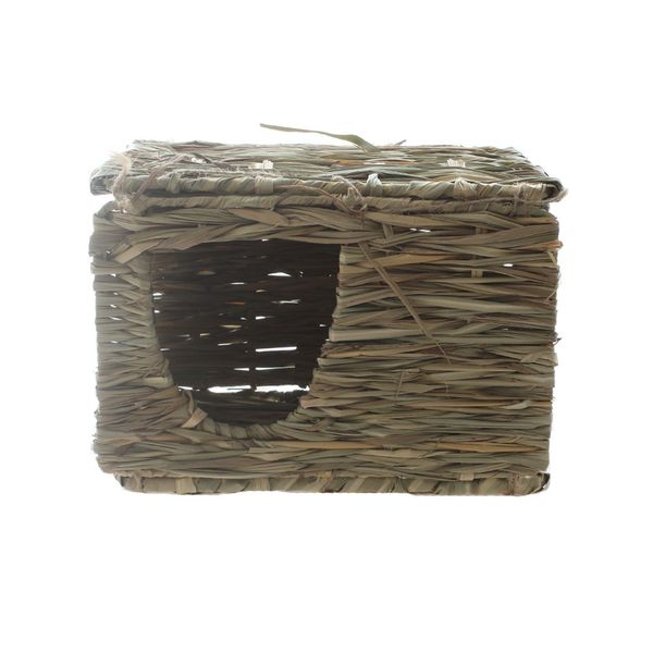 Foldable Grass Hay Mat House Hut Hideout Chew Toys For Rabbits