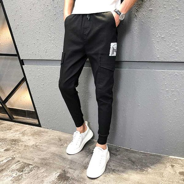 

28-36 брюки мужчины повседневная мода 2020 осень зима joggers мужчины brand new all match simple hip hop брюки черные, Black