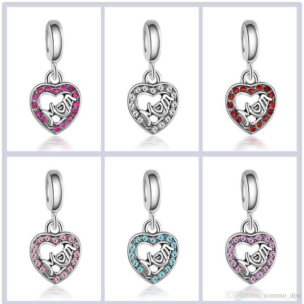 

день матери ювелирные изделия кристалл горный хрусталь mom бисер очарование silver big hole сыпучие spacer корабля шарик браслет подвеска, п, Bronze;silver