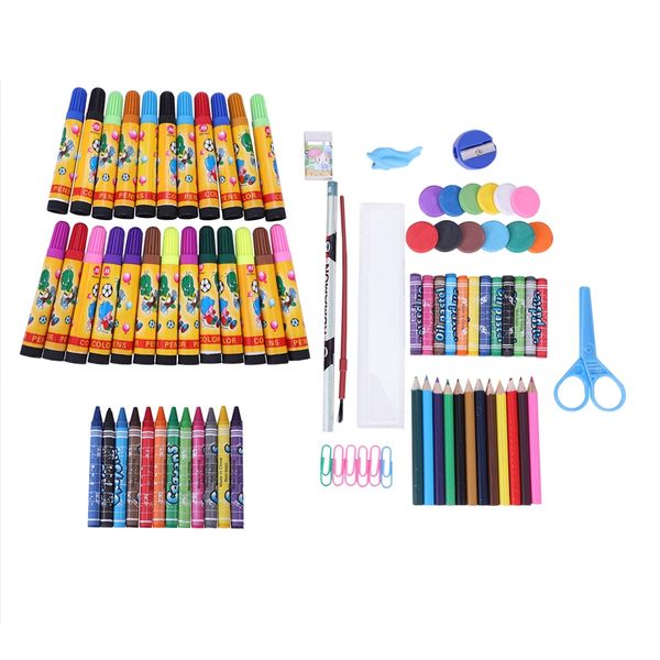 

86шт детские инструменты для рисования, принадлежности для рисования, интеллектуальное развитие детей, игрушки (синий