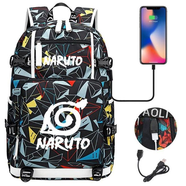 

naruto cartoon character lunimous school backpack fashion casual bookbags travel camp multifunctional shoulders bags