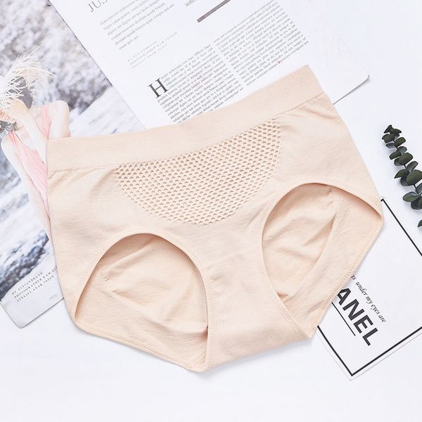 

cotton panties women underwear intimates seamless briefs super elastic honeycomb pants abdomen short pants ladies lingerie, Black;pink