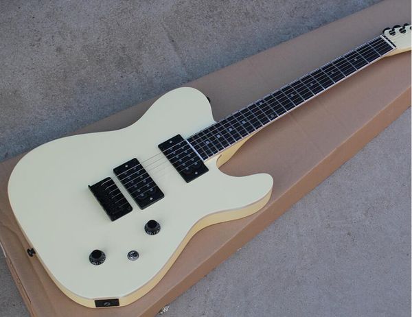 

milk white electric guitar with rosewood fingerboard,white binding,h-h pickups,black hardwares,can be changed as you request