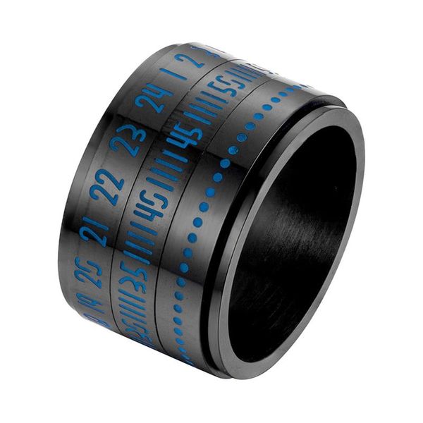 

1pc luminous ring titanium steel fashion personality cool rotating ring for men, Golden;silver