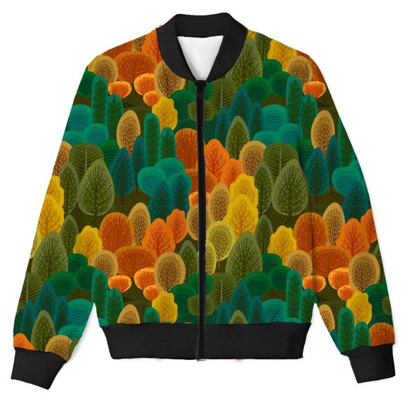 

real american size autumn forest 3d sublimation print zipper up jacket plus size 4xl 5xl 6xl, Black;brown