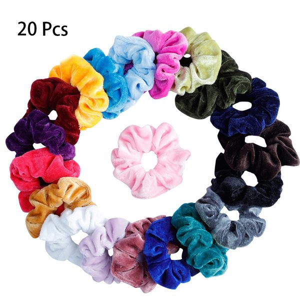 

gift wide artificial velvet solid lightweight elastic accessories women scrunchies girls hair ties travel daily random color