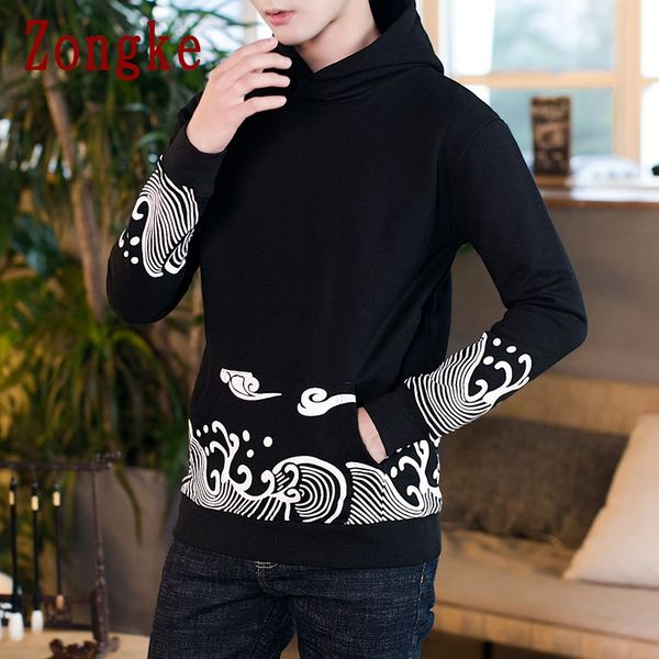 

zongke cloud print black hoodie men japanese streetwear mens hoodies hip hop sweatshirt men hoodies sweatshirts 4xl 2019 autumn