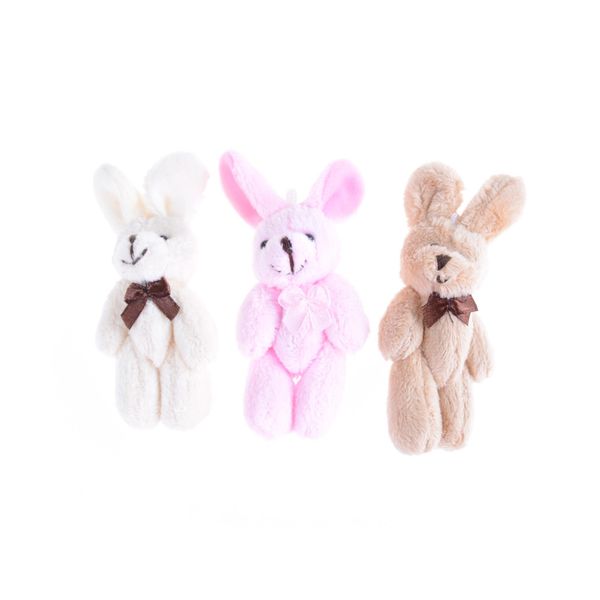 

1 pcs mini 8cm joint rabbit little plush stuffed toy doll , garment & hair accessories decor plush toys for children