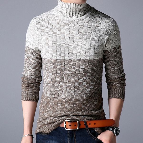 

zollrfea winter warm turtleneck sweater men computer knitted mens pullovers sweaters casual male slim fit pullover ca0410, White;black