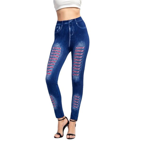 

модные леггинсы женские джеггинсы женские поддельные джинсы брюки леггинсы повседневные брюки карандаш, Black