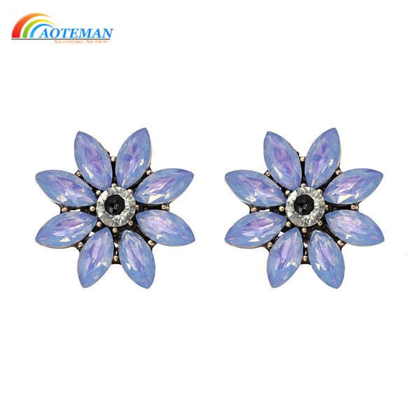 

flower bomb stud earrings for women midnight shimmer chic statement jewelry oorbellen crystal earrings for girls, Golden;silver