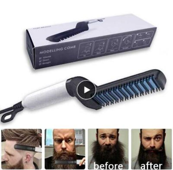 

многофункциональная расческа волос кисти борода выпрямитель волос выпрямление выпрямление расческа волос бигуди быстрый волос стайлер для му, Silver