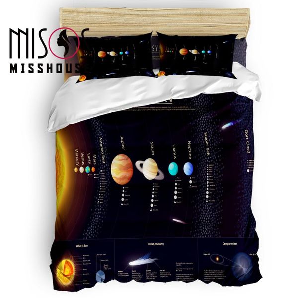 

misshouse galaxy solar system duvet cover set bed sheets comforter cover pillowcases 4pcs bedding sets