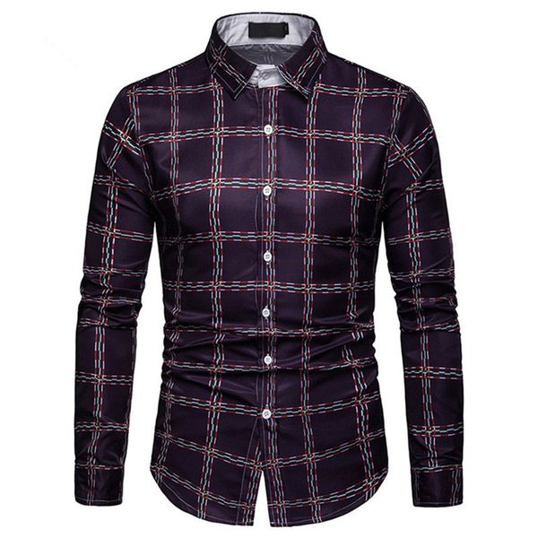 

new men plaids shirts long sleeve business man office casual blouse male slim dinner clothing 3xl club blusa, White;black