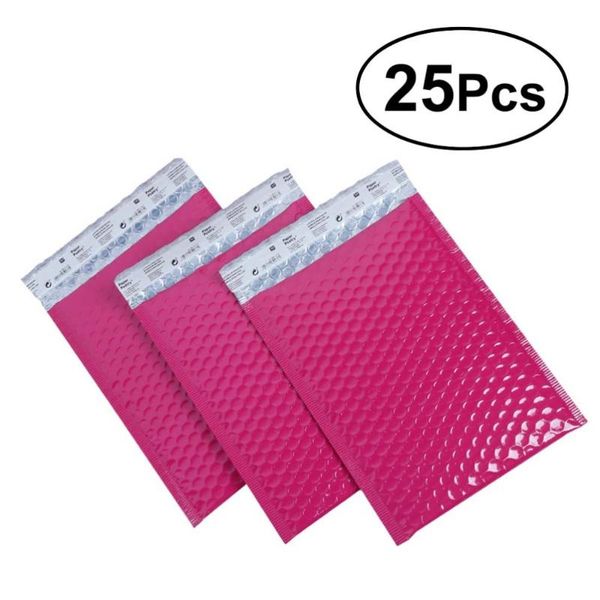 

25 pcs 15*20cm bubble mailers self seal dot padded envelopes shipping mailing envelope bags water resistant(rosy