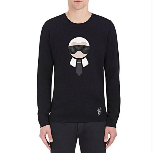 

men designer long sleeve sweaters fashion luxury men brand round collar pullover lafayette beaded sweater men carton printed clothes 1, White;black