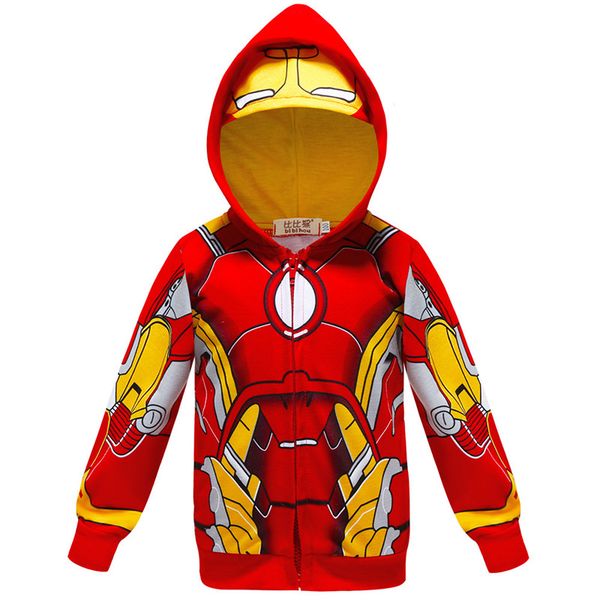 

boys girls hoodies autumn children fashion cartoon unicorn jacket boy avengers superhero iron man captain america sweatshirt for, Black