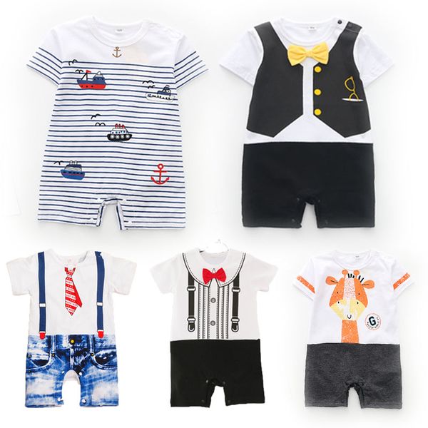 

baby rompers summer style powered baby boy girl clothing newborn infant giraffe short sleeve clothes 3-6-9-12-18 months, White