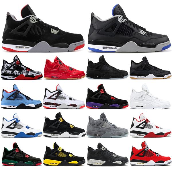 

designer air jordan retro bred 4s loyal blue men basketball shoes 4 cool grey flight mens sport sneakers with socks size 40-47