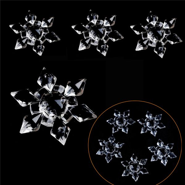 

5pcs/pack crystal clear acrylic snowflakes christmas snowflake ornaments party holiday christmas decoration xmas diy decor
