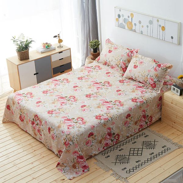 

super soft flat sheet 100% cotton bedsheets twin full queen size bed cover set college dorm