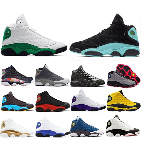 

new arrival island green lucky green rivals 13 13s men basketball shoes og cny cap and gown atmosphere grey flint trainers sneakers 7-13, White;red