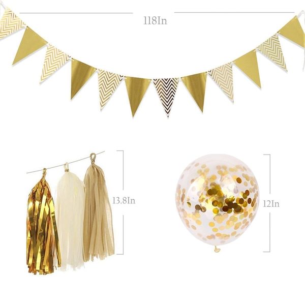 

party decorations paper fan tassel aluminum foil gold confetti balloons set baby shower wedding christmas decoration diy decor other home de