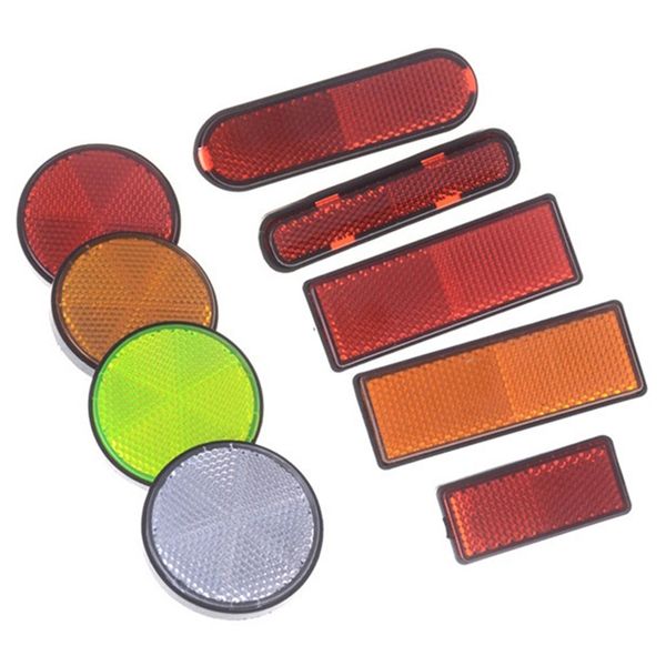 

2pcs rectangle round car motorcycle bike caravan lorry screw on safety reflector