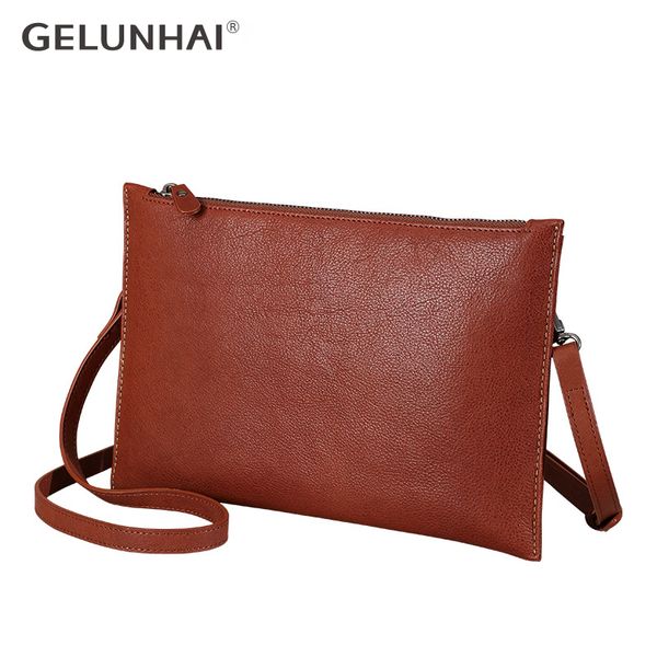 

gelunhai retro cow leather envelope bag women's genuine leather vintage versatile large capacity single shoulder messenger bags