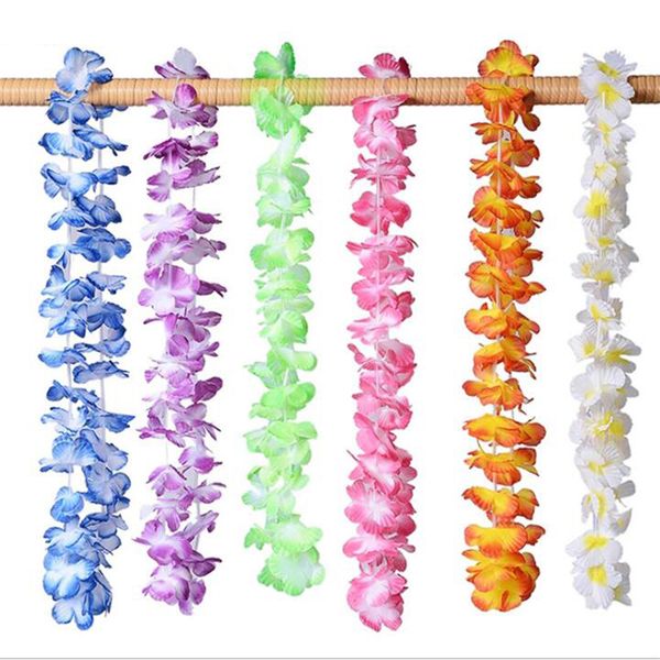 

36pcs/pack hawaiian party artificial flowers leis garland necklace hawaii beach flowers luau summer tropical party decoration