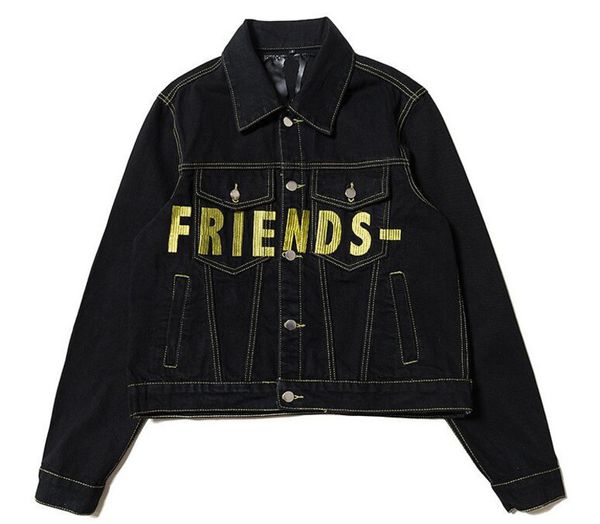 

vlone vlone men мода мужская куртка очищенный хлопок мода тонкий причинно-следственные мужские женские хип-хоп мужчины джинсовая jacket2gex, Black;brown