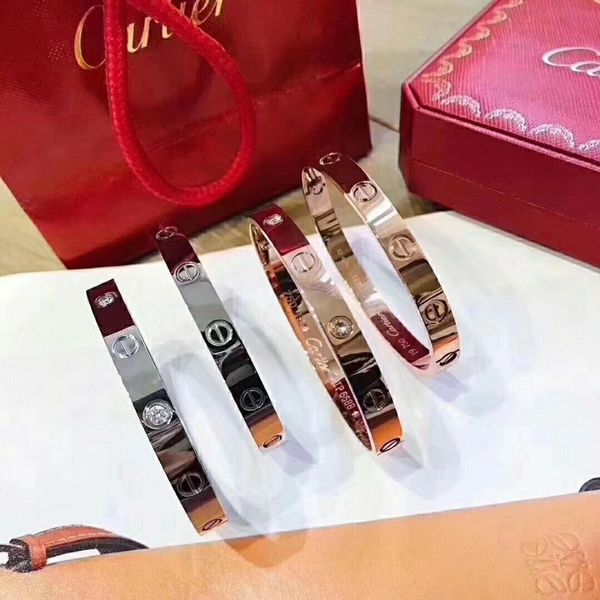 

silver rose gold stainless steel screw men screwdriver diamond luxury designer jewelry women mens bracelets bangle with original box, White