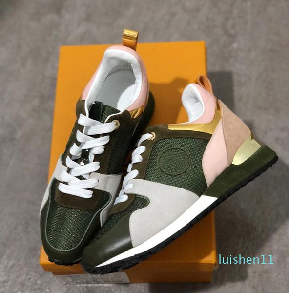 

mens sneakers trainers shoes running shoes for men womens runners flats genuine leather brand racer casual shoes with box l11, Black