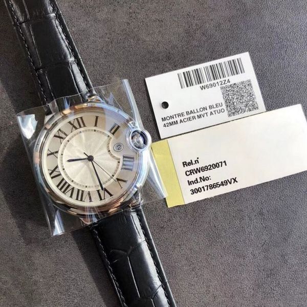 

3-pin watch 36mm 42mm date quartz movement balloon men watches tick movement model stainless steel battery watches 731, Slivery;brown