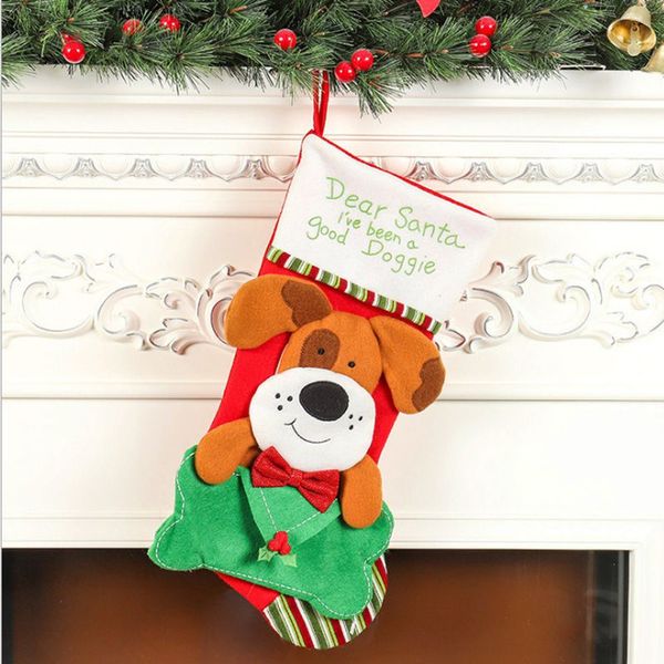 

unique cute pets shape christmas stocking candy gift bag for christmas festive party supplies kids tree decoration
