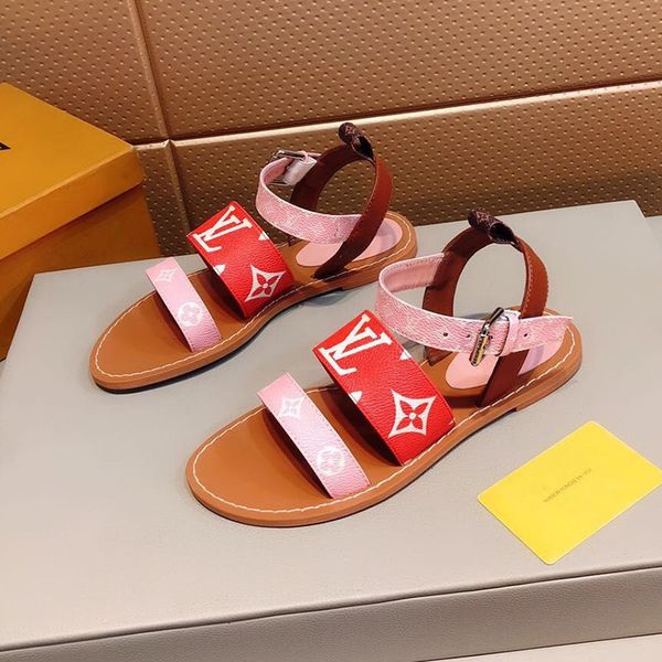 

2109 новые роскошные женские сандалии модельер натуральная кожа печати флип-флоп л