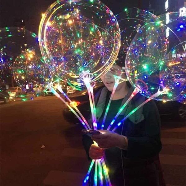 

luminous led balloon transparent colored flashing lighting globos 70cm pole wedding decor balloons party decorations christmas gift