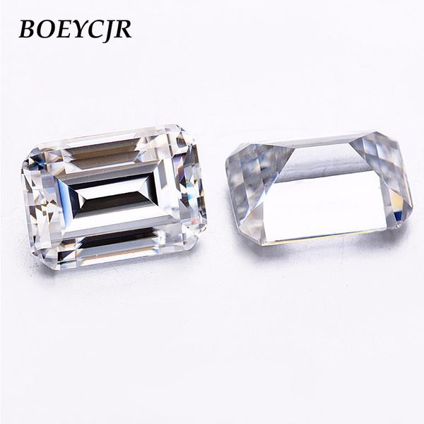 

boeycjr custom d color emerald cut brilliant cut moissanite loose stone excellent jewelry making engagement ring, Black