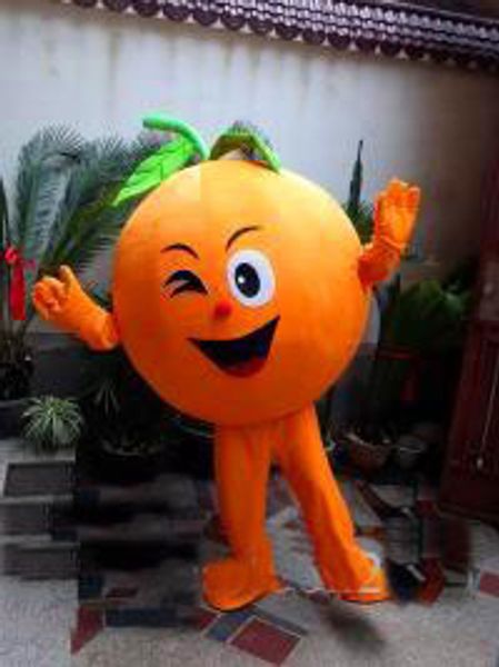 2018 Costume da mascotte di frutta arancione di vendita diretta in fabbrica vestito di costume da mascotte di formato libero vestito operato da personaggio dei cartoni animati