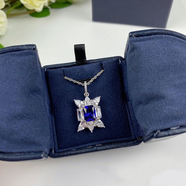 

designer necklace blue diamond necklaces 925 sterling silver 18k gold pendant necklace fine jewelry lady gifts