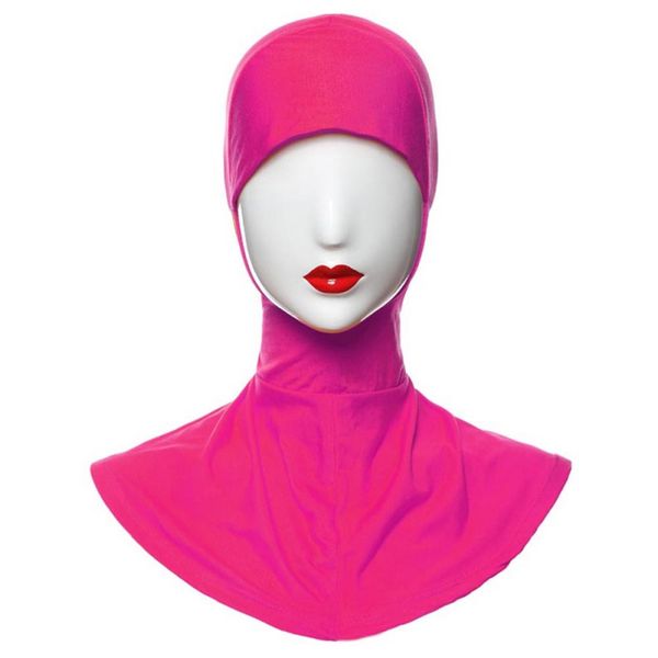 

hijab under scarf cap hat bone bonnet islamic head wear band neck chest cover, Red