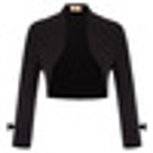 

formal bolero shrug business элегантное укороченное верхнее пальто с открытым верхом, Black;brown