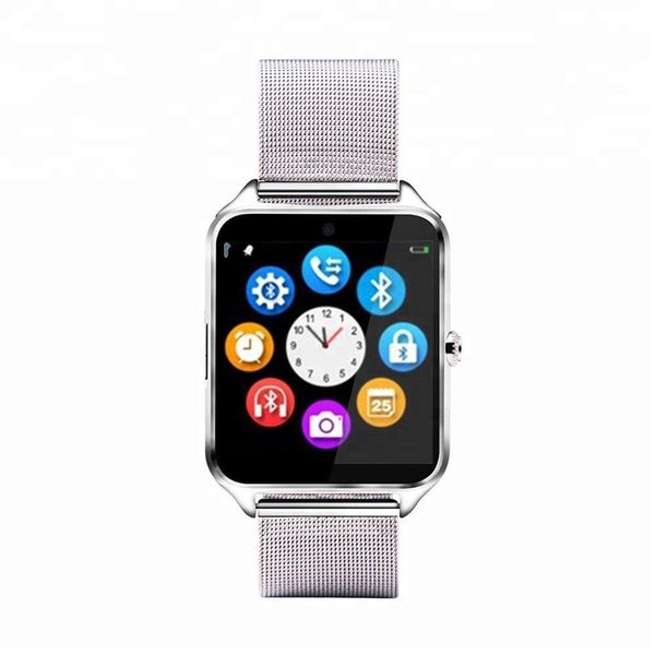 

bluetooth smart watch phone z60 stainless steel support sim tf card camera sport fitness tracker gt08 gt09 dz09 smart watches