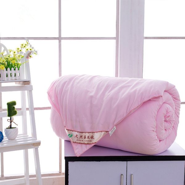 

classic fashion handmade silk comforter 100%long mulberry silk quilt 4 seasons silk blankets soft quality sanding cotton cover