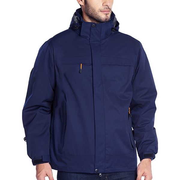 

sagace men's outdoor hiking jacket solid color winter sports rain coat climbing trekking windbreaker fishing waterproof jackets, Blue;black
