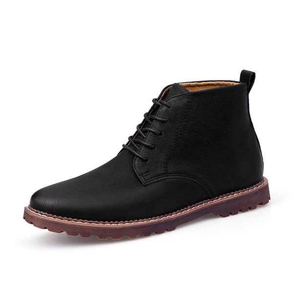 

mens boots retro leather ankle boots for men 2020 new man shoes ankle boot men design fashion shoes, Black
